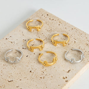 18K Gold-Plated Irregular Open Ring ccd4ee8e-4255-4183-8850-c61613b2d8eb-Max Trendsi