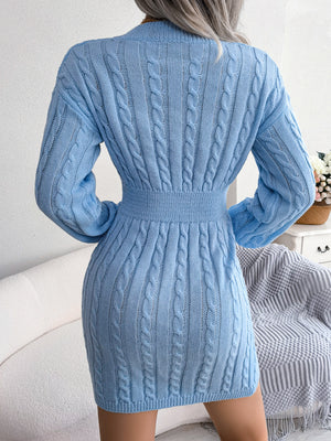Cable-Knit V-Neck Mini Sweater Dress cd2bd09559c644b5bc0ca738c4385e4c-Max Glownestbest