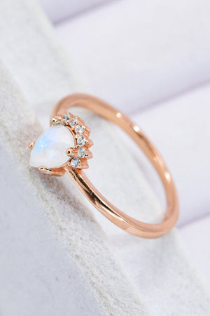 18K Rose Gold-Plated Pear Shape Natural Moonstone Ring cd48fb46776949a9b36fd64b16a997c5-Max Trendsi