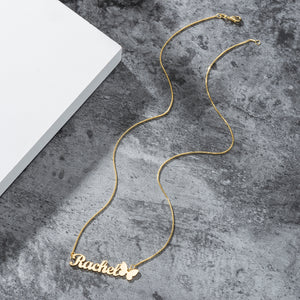 Beautiful Butterfly Custom Name Necklace Gold cdfbe08a-9e3c-4737-82d9-d6aa8cc8f565 Artshiney