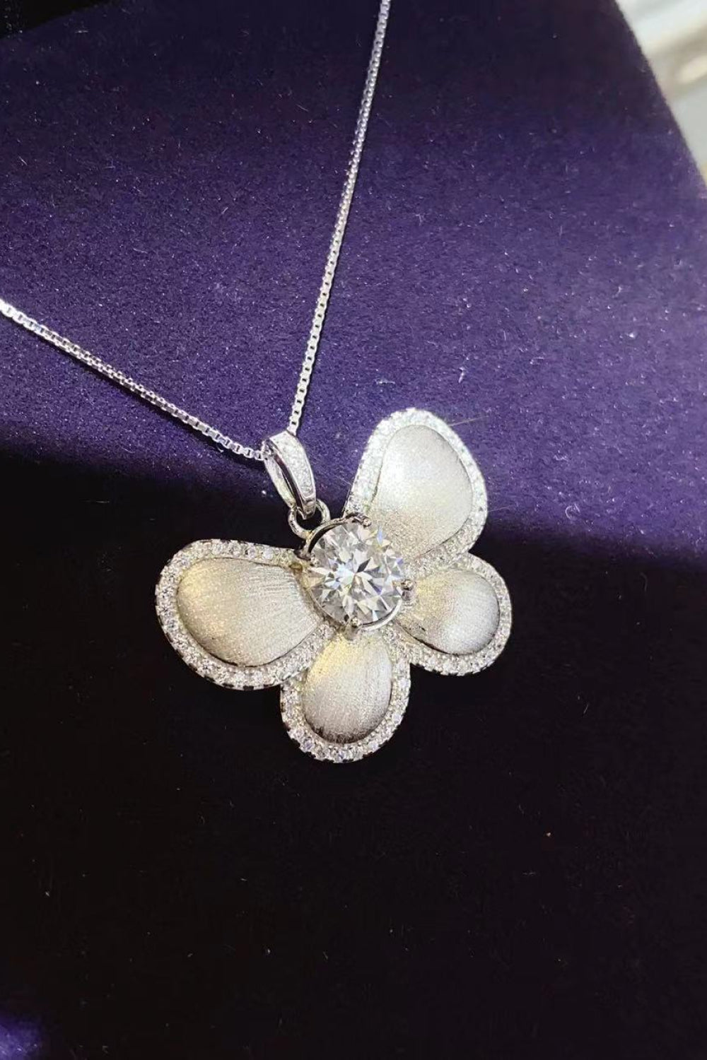 1 Carat Moissanite Butterfly Pendant Necklace ce1ad00d11e84804bc6b75e8b2b05f50-Max Trendsi