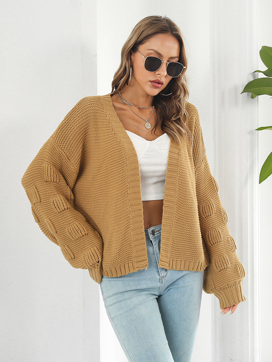 Open Front Ribbed Trim Cardigan ce599a66ce7a413b95a81986db4024d3-Max Glownestbest