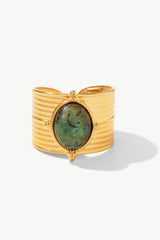 18K Gold-Plated Wide Open Ring Sage One Size ce7d7b12f37146bc9c41de5c0f0f66e9-Max Trendsi