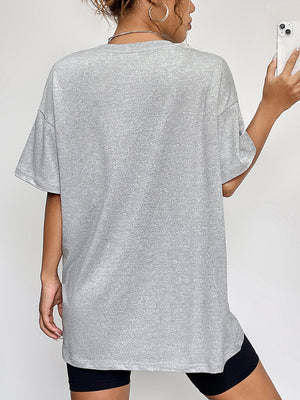 Glownestbest ® | Round Neck Short Sleeve LET'S GO GHOULS Graphic T-Shirt ce7dda36d82642d39c79943b68d03dde-Max Glownestbest