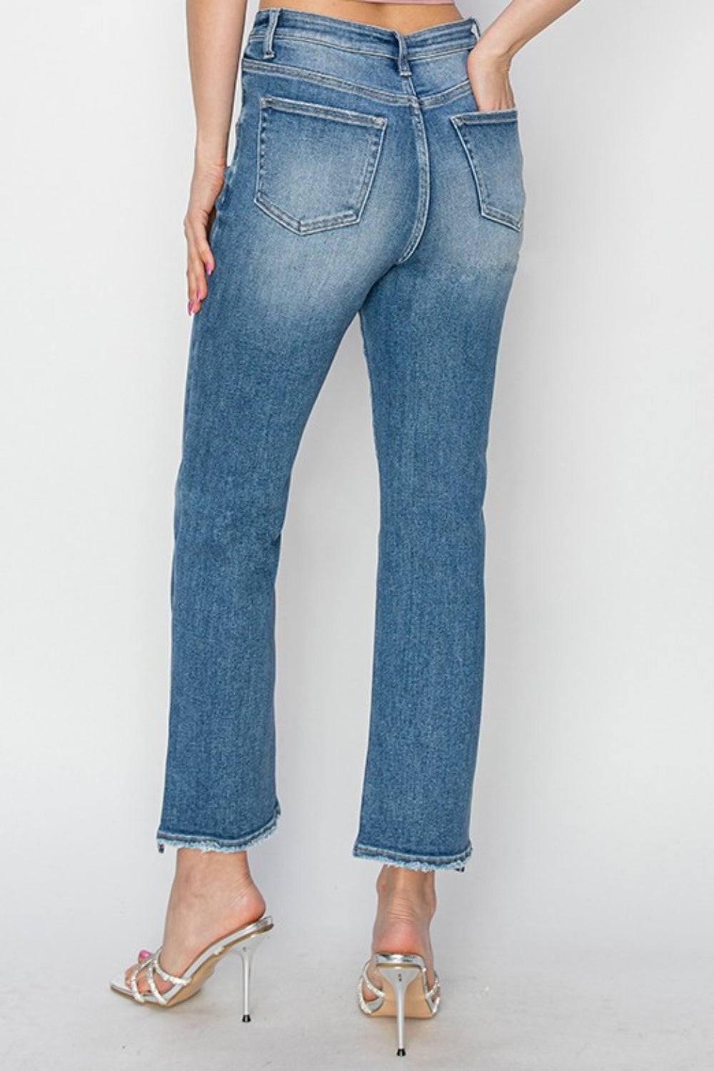 RISEN High Rise Slim Straight Jeans cebedbb6-605c-4ecf-8f09-71104ca40836-Max Trendsi