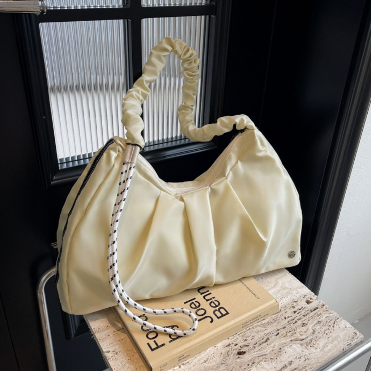 Ruched Large Tote Bag cefb57e0-06ed-448f-a941-f94c4e729446-Max Trendsi