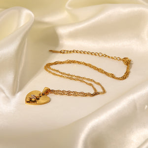 18K Gold Exquisite Compass Snake Inlaid Zircon Design Light Luxury Style Necklace cefbc9eb-49dd-4411-a17c-65b02d77b117 Artshiney