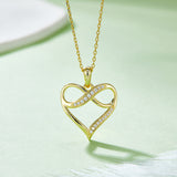 Moissanite 925 Sterling Silver Heart Necklace Gold One Size cf334055-0938-4b97-9b21-3d972f6d03d3-Max Trendsi