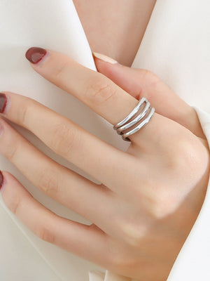 Titanium Steel Three-Layered Ring Silver cf5958fe-f19d-4912-9276-edc7be2c749d-Max Trendsi