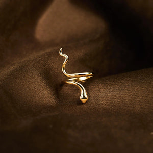 Snake Shape 18K Gold-Plated Bypass Ring cf5f1083-dbc1-4df5-b71e-8f2d80d84a5f-Max Trendsi