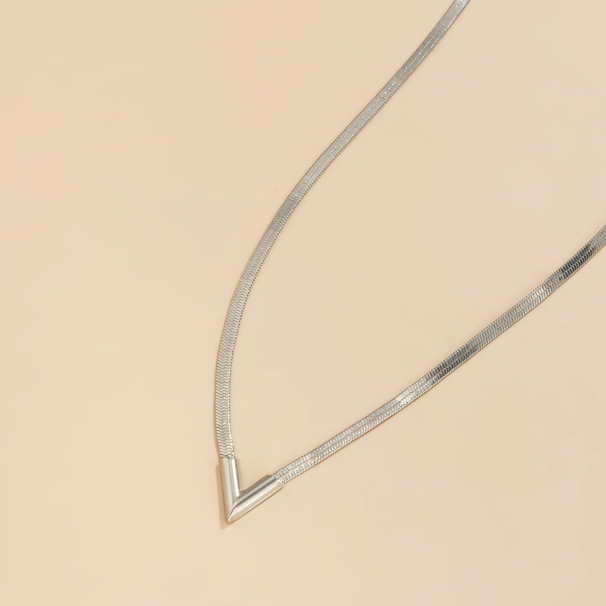 Fashion Simple V-Shaped Flat Snake Chain Necklace cf7611a0-f3d3-42f5-a46c-6e4ba1694014 Artshiney