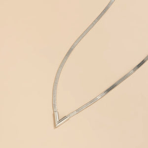 Fashion Simple V-Shaped Flat Snake Chain Necklace cf7611a0-f3d3-42f5-a46c-6e4ba1694014 Artshiney