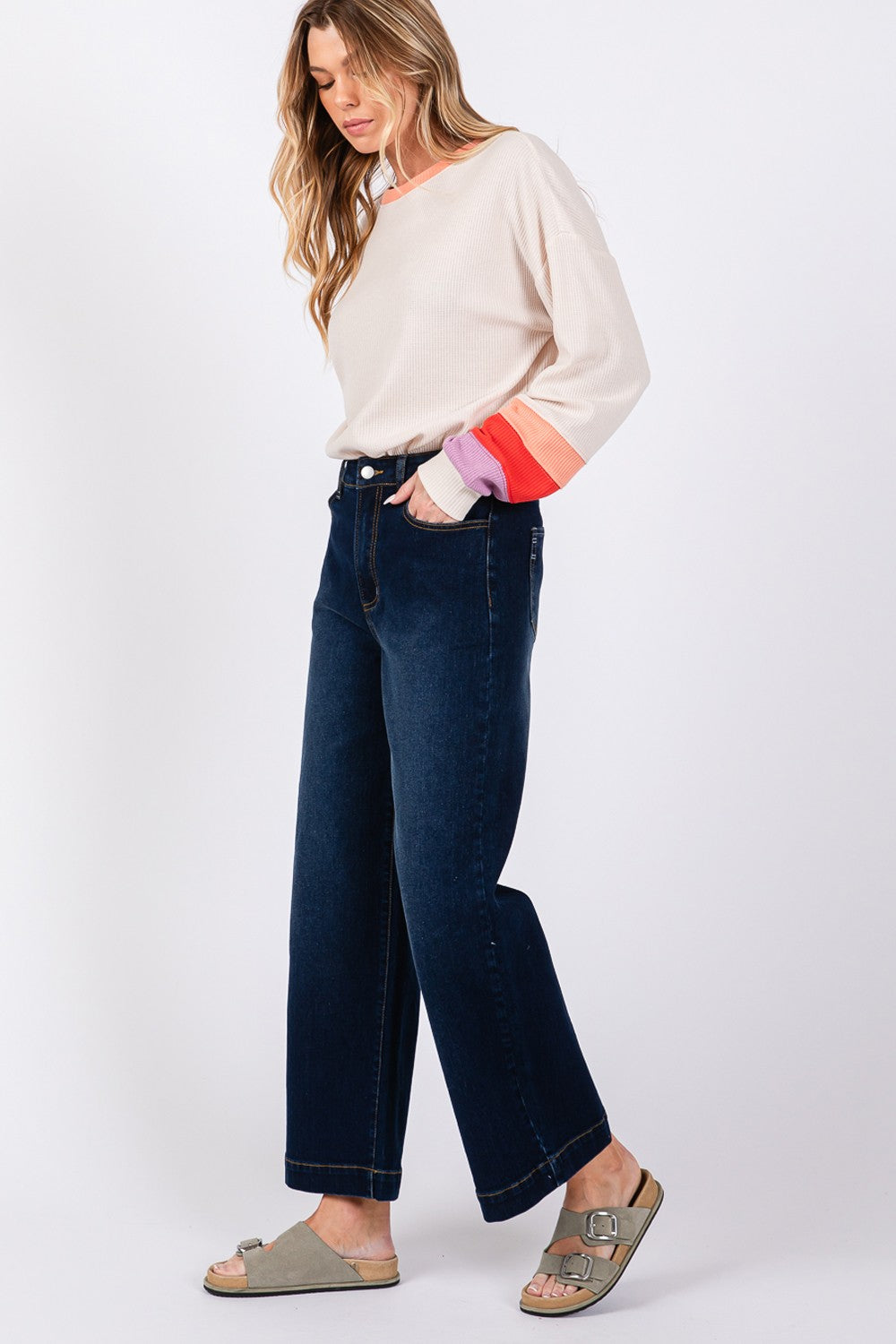 SAGE + FIG High Waist Wide Leg Jeans d00996ea-d9d7-43f8-a7cc-6903547102fc-Max Trendsi