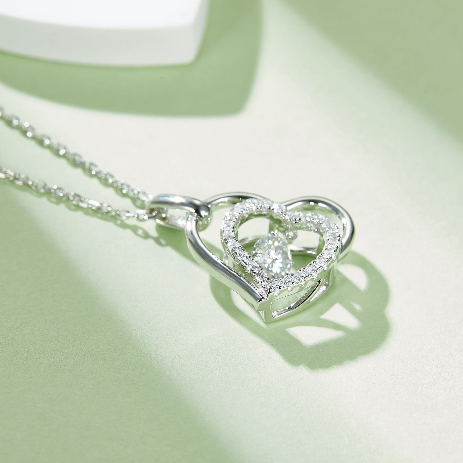 Moissanite 925 Sterling Silver Heart Necklace d077005f-6828-4ac6-a51f-a55f0948e7d4-Max Trendsi