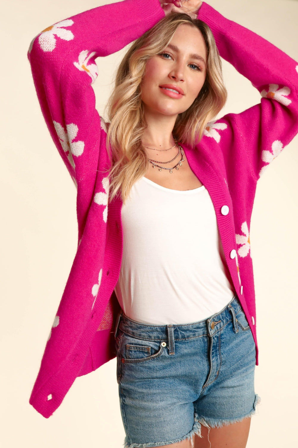 Glownestbest® | Daisy Floral Button Down Long Sleeve Cardigan d0d97e72-4bb9-4666-8331-7f04d35cb644-Max Glownestbest
