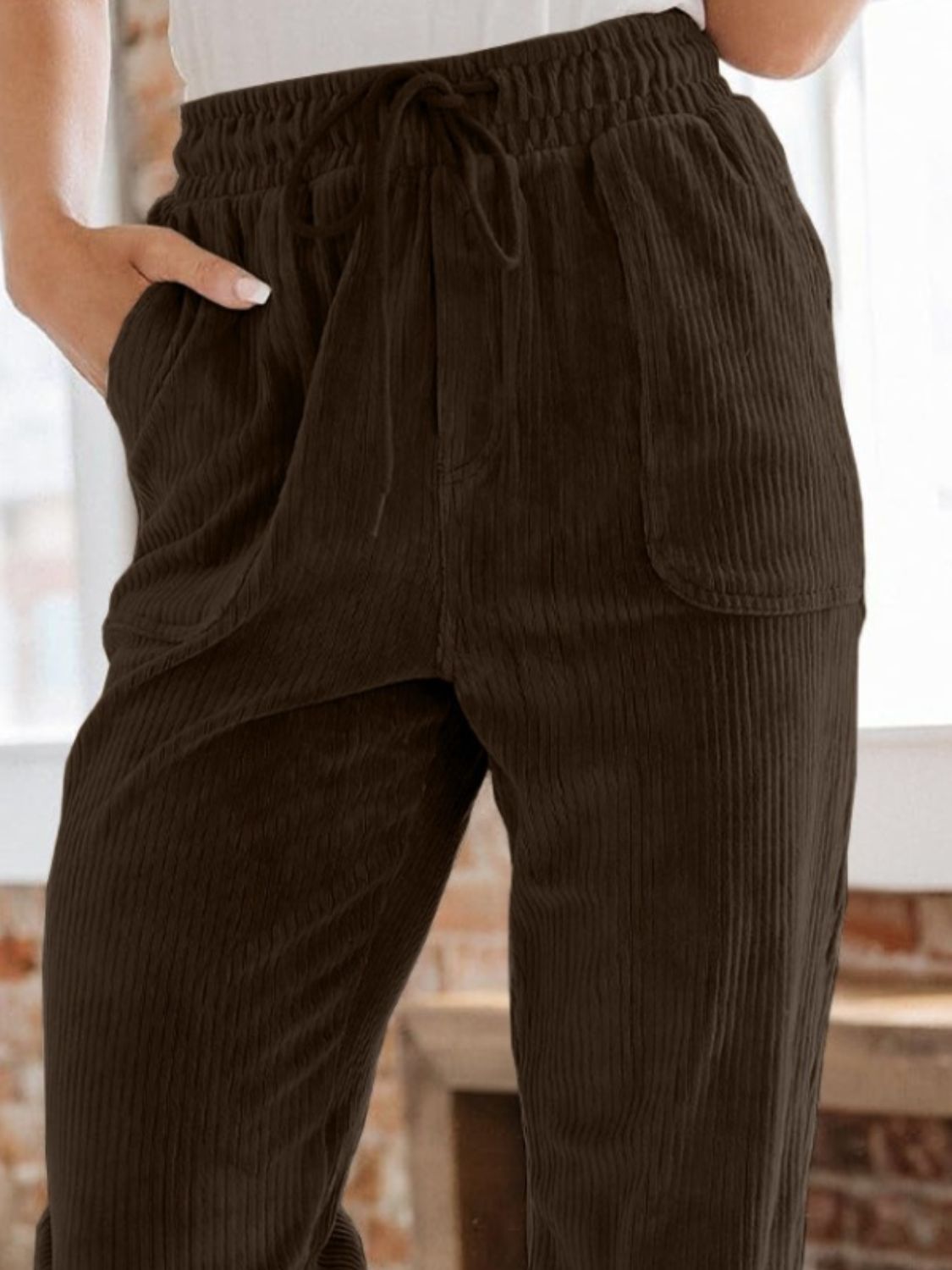 Drawstring Pants with Pockets d0f3ff76-59aa-4187-9a50-90a23bd4cfc2-Max Trendsi