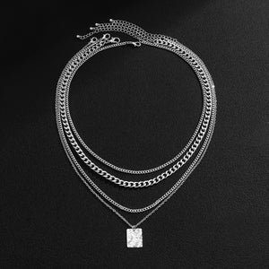 18K Gold Fashion Personality Square Pendant Design Hip Hop Necklace d19e9a14-14c3-4eaf-9f8d-3c0b04fbf92a Artshiney