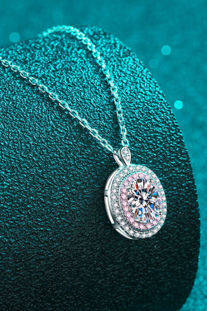 Adored 925 Sterling Silver Rhodium-Plated 1 Carat Moissanite Pendant Necklace d1b7130691f4484492acff4786e51ecd-Max Trendsi