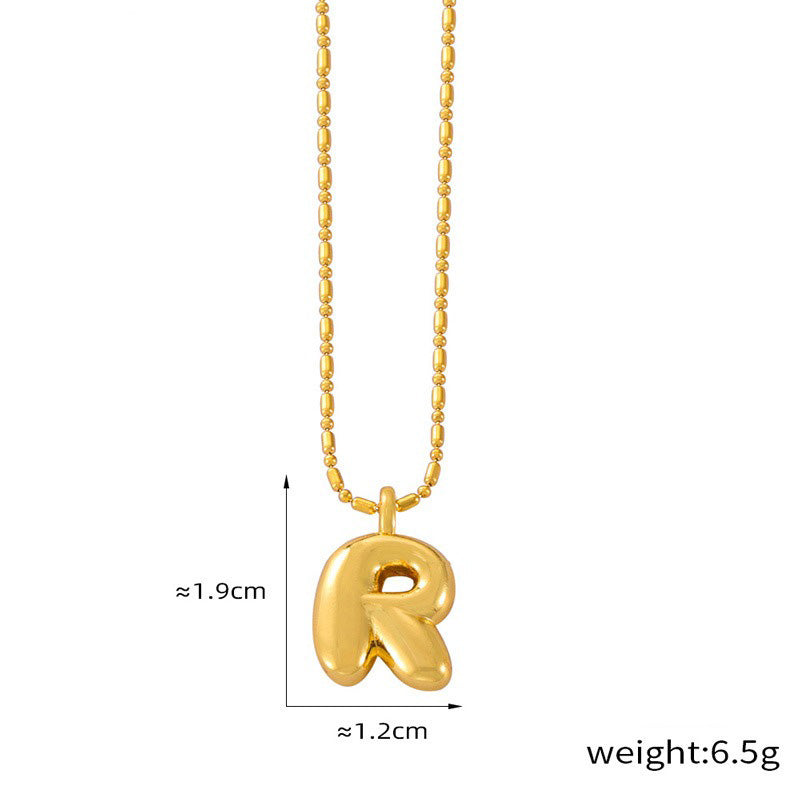 18K gold simple and elegant 26 letters design light luxury style necklace d2001df6-e801-4c3b-99d0-91f331518561 Artshiney