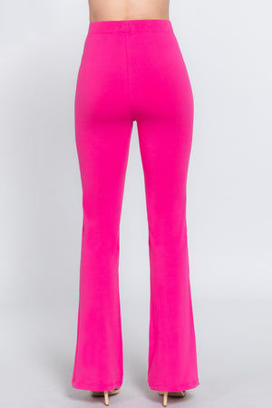 ACTIVE BASIC Waist Elastic Slim Flare Yoga Pants d2002c02-2a77-4104-b203-eb594e7e7eea-Max Trendsi