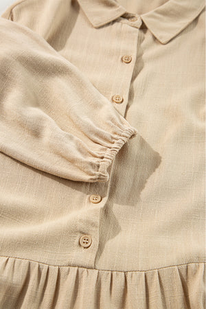 Tiered Collared Neck Balloon Sleeve Shirt Dress d20207c9ca6c4f22846eee07eb9d238b-Max Glownestbest