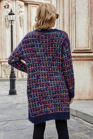 Angel Wings Multicolored Ribbed Trim Open Front Cardigan with Pockets d2e6c3b1b29d4162b97d38ddcb8ba477-Max Glownestbest