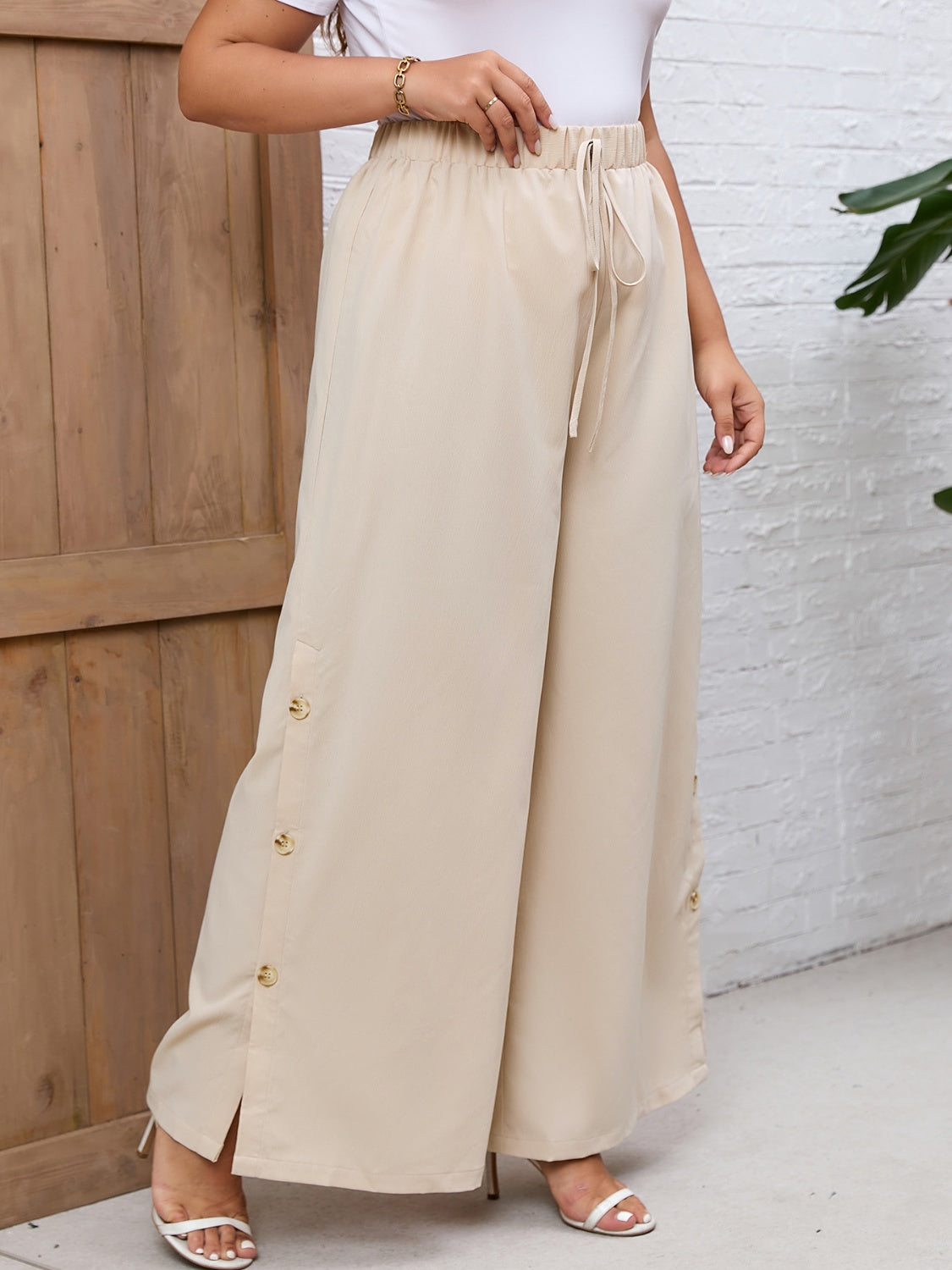 Tied Wide Leg Pants d33a870c-8e37-465d-a9dc-0669884984d7-Max Trendsi