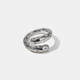 Titanium Steel Gold-Plated Bypass Ring Silver One Size d33b280d-e102-4505-8aae-c9a67adfe64a-Max Trendsi