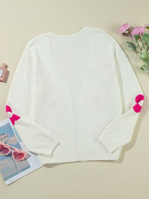 Flower Open Front Long Sleeve Cardigan d361893d-68af-47a4-a9c8-d48bb2250023-Max Glownestbest