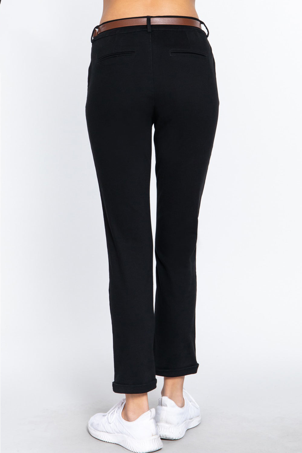 ACTIVE BASIC Cotton-Span Twill Straight Pants d3738b56-3447-43b9-8ba8-3c11b144a920-Max Trendsi