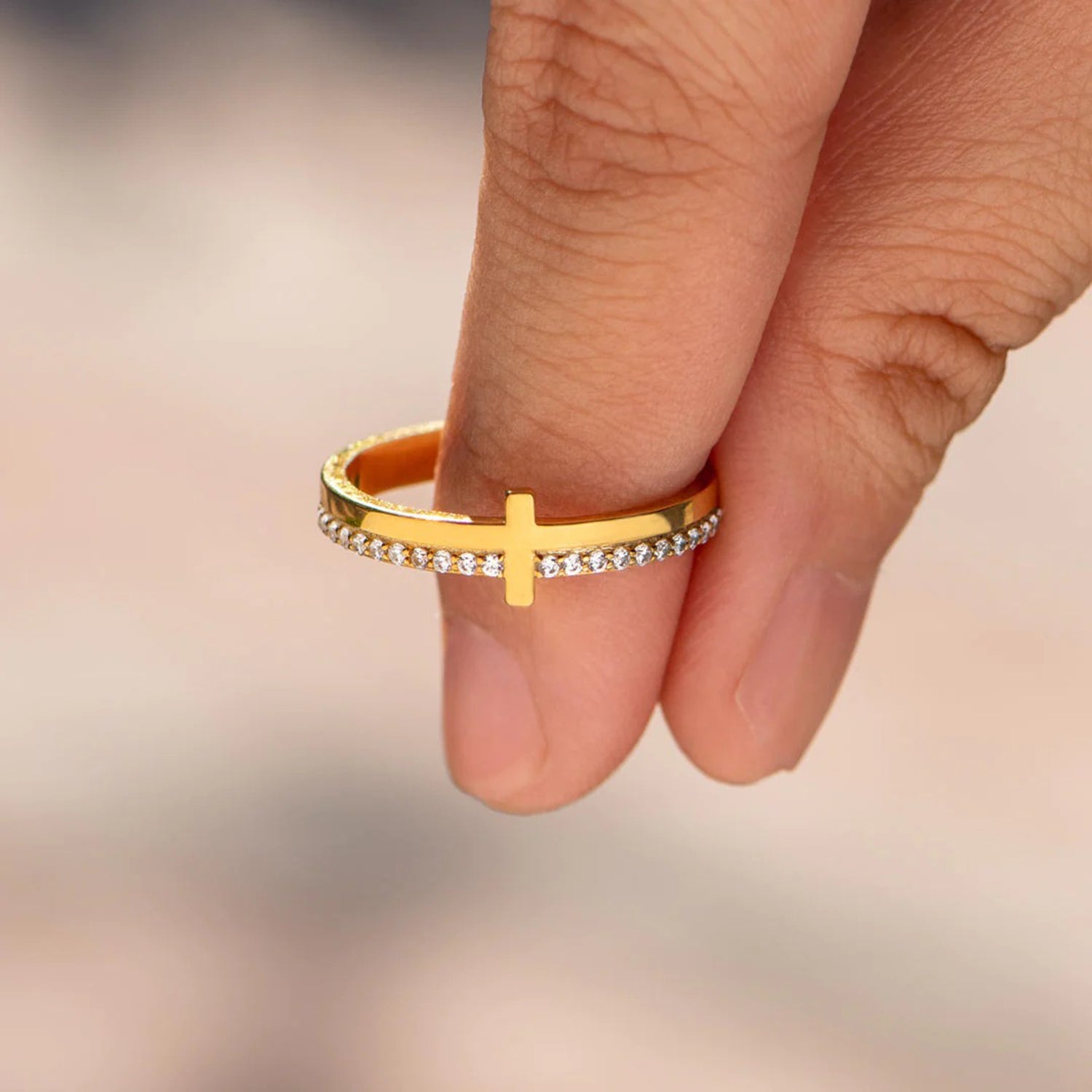 Zircon 925 Sterling Silver Cross Ring d38908c4-1ba1-45e7-b65f-9d16cbd48c84-Max Trendsi