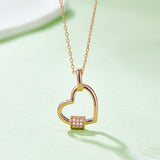 Moissanite 925 Sterling Silver Heart Shape Necklace Rose Gold One Size d44d0669049740dc9d1b7853778666ab-Max Trendsi