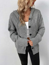 Glownestbest® | Button-Down Long Sleeve Hooded Sweater Gray d45632a066774e2098a136429dd25920-Max Glownestbest