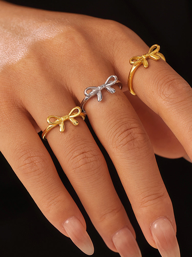 Stainless Steel Bow Ring d47c317a-a8c9-4cb3-8809-8338b17ffb2f-Max Trendsi