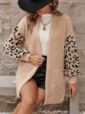 Pocketed Leopard Open Front Cardigan d495b54c-ec6c-4a41-83ec-06902ee1c537-Max Glownestbest