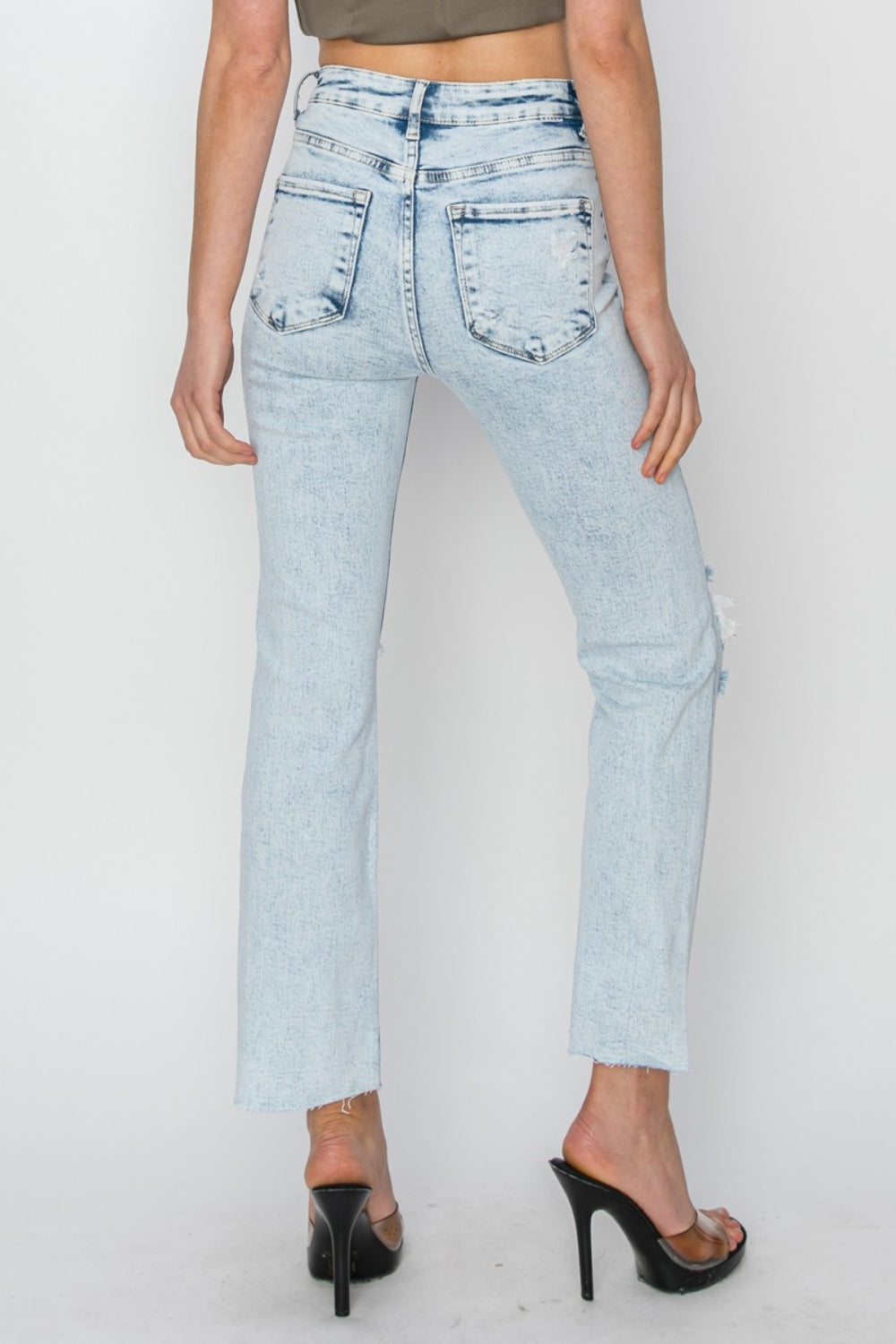 RISEN High Rise Distressed Ankle Jeans d56a57aa-1ff3-4441-8f54-29cdf07f3f17-Max Trendsi