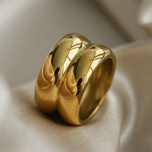 Gold Double Ridge Ring d5e51bccb4bd4a3da77d87a39bc3e51f Trendsi