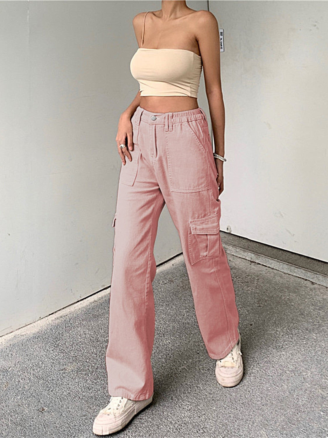 Straight Jeans with Pockets d61b689782ca4f6db3d13ca51e00a13e-Max Trendsi