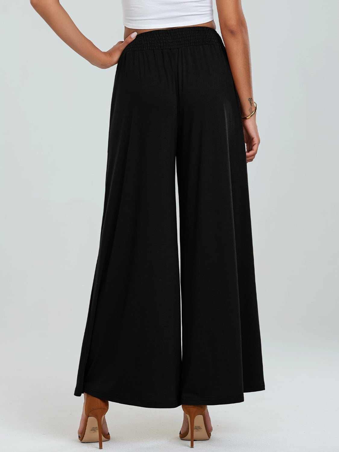 Pocketed Elastic Waist Wide Leg Pants Black d62631a3-256c-45b7-ab51-8f4335fb09ae-Max Trendsi