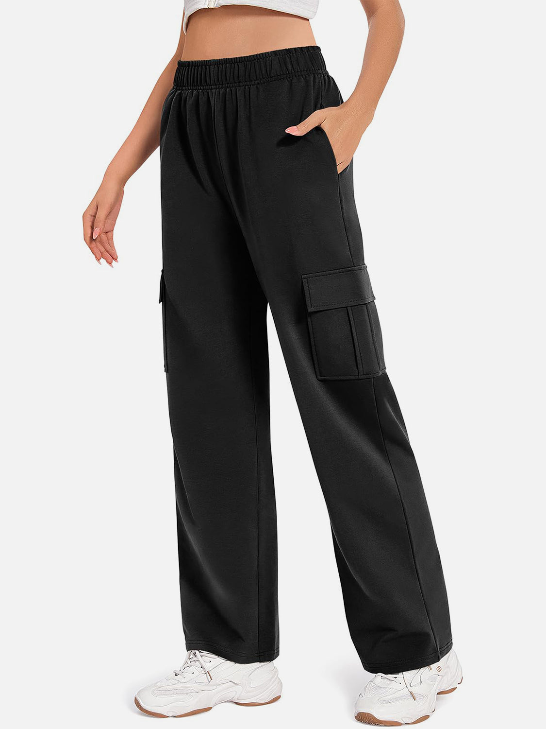 Pocketed High Waist Pants d663a6e7-2183-4d05-a22b-1f2e4692f1e6-Max Trendsi