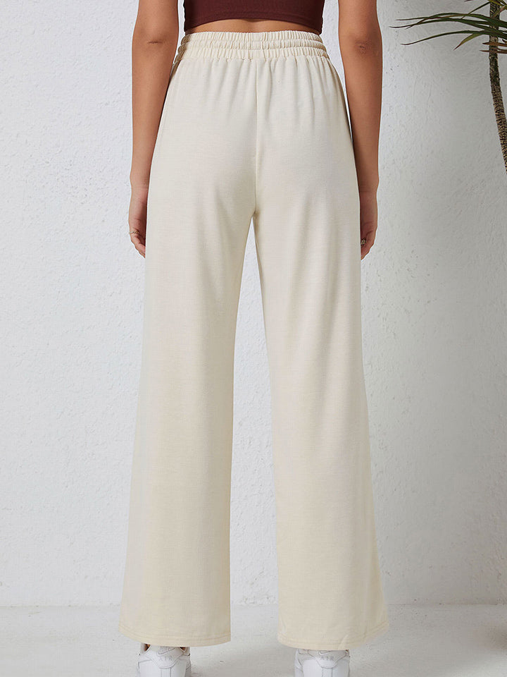 Smocked Waist Drawstring Pocketed Pants d6d88ac7e1c44d21b32bb45c22a3bd94-Max Trendsi