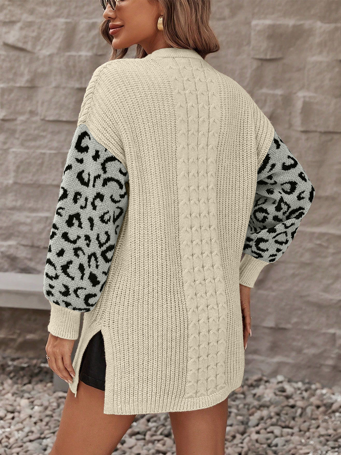 Pocketed Leopard Open Front Cardigan d74277f9-cdf5-4378-b2aa-c9d419e177d1-Max Glownestbest