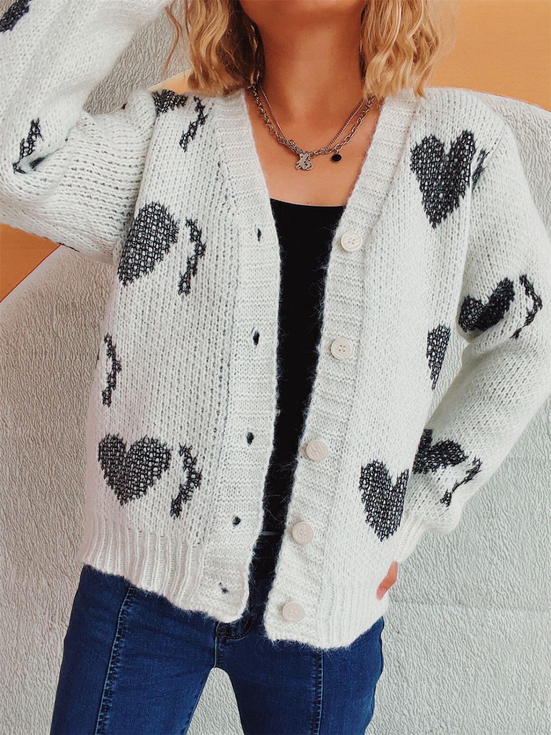 Heart Button Up Long Sleeve Cardigan d9389da5-8177-41e5-b056-0f7ddee4c000-Max Glownestbest
