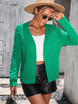 Glownestbest® | Open Front Long Sleeve Cardigan Green d996a0ae8b174d659e3eac7d615f97e3-Max Glownestbest
