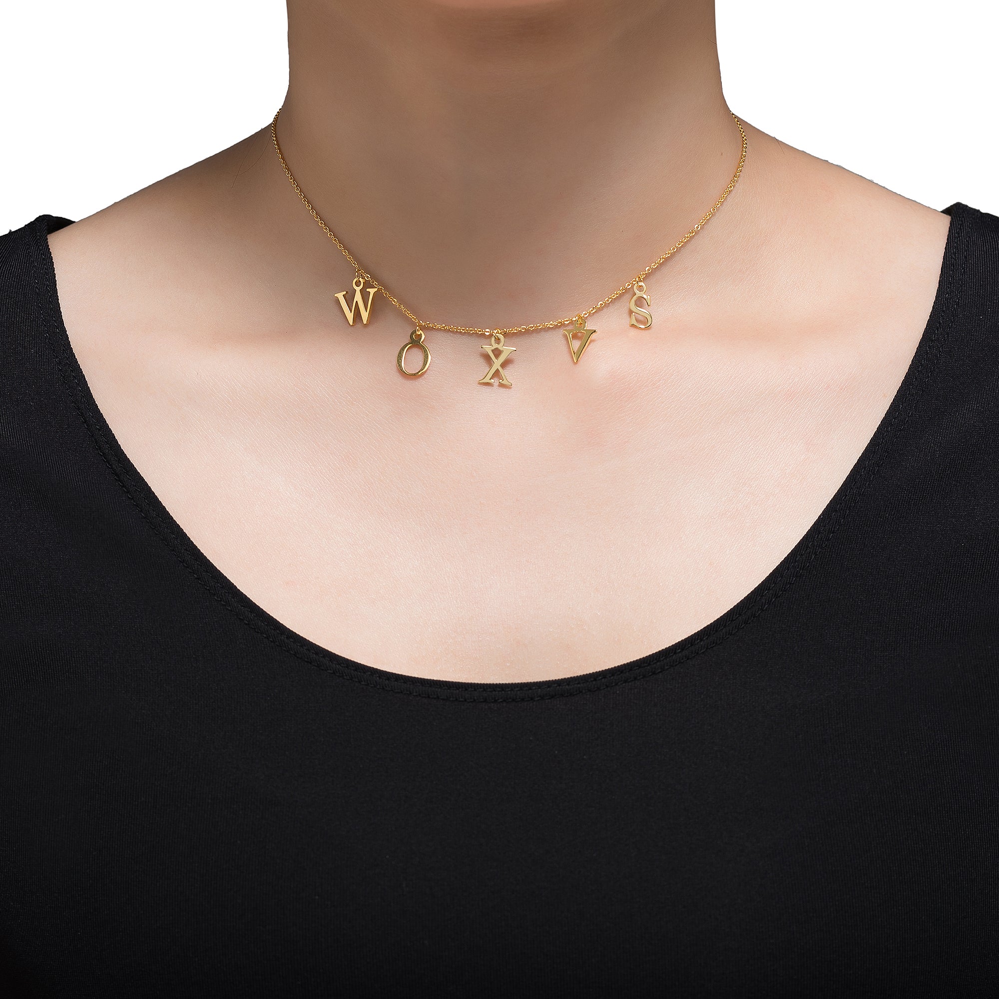 Handmade Multiple Single Letter Customizable Necklace d9effdca-def5-4ab5-924f-276c8b6e445f Artshiney