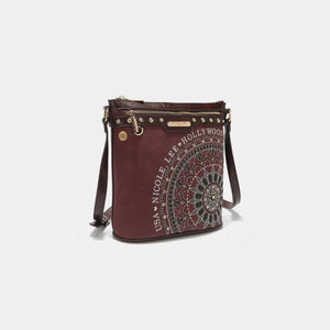 Nicole Lee USA Metallic Stitching Embroidery Inlaid Rhinestone Crossbody Bag d9f17def-3695-4349-be5d-56dbc6aea122-Max Trendsi