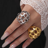 Stainless Steel Cutout Ring Silver da52e8f4-6cb6-4c7a-8e7c-3b502c257910-Max Trendsi