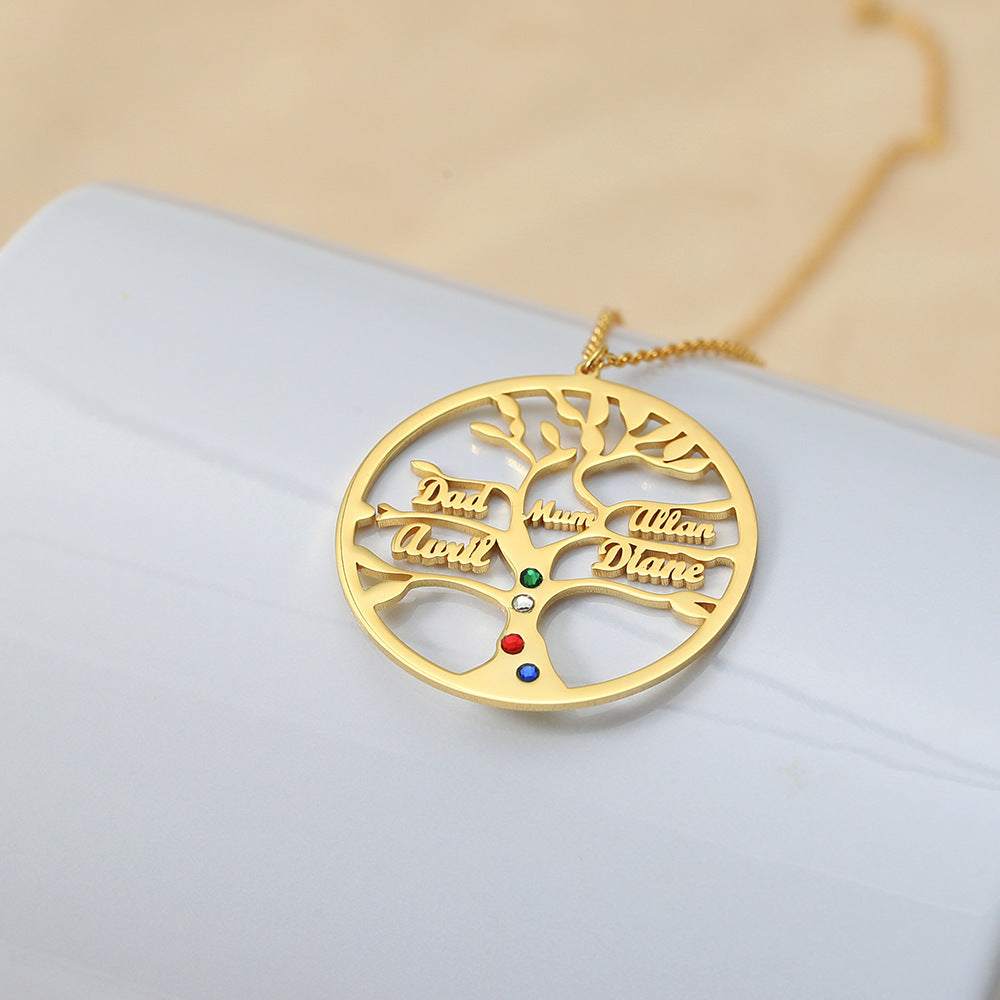 Trendy Fashion Hollow Round Matching Tree of Life Customizable Name Design Versatile Necklace dab7b62a-2d53-4ae2-9804-9e33e7a10be2 Artshiney