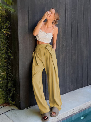 Tied High Waist Wide Leg Pants db15673d-f83d-4054-87db-9a0d9ee8b66e-Max Trendsi