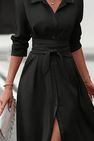 Collared Neck Long Sleeve Midi Shirt Dress db75ee96-ac64-488a-a760-2d7f4d66ff5f-Max Trendsi